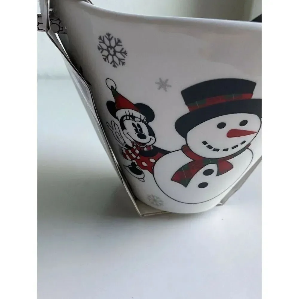 Disney Mickey & Minnie Mouse Christmas Holiday Ramen Bowl Chopsticks Sled Winter